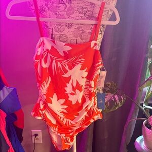 Tropical Swimwear in Orange and White
